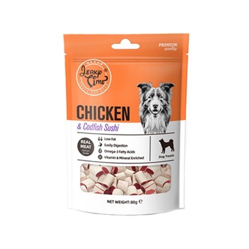 Jerky Time Soft Chicken & Codfish Sushi for Dogs 80g (JT810674 ...